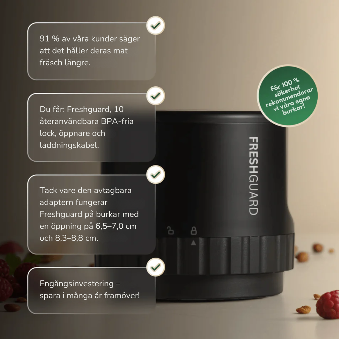 Freshguard™ Vakuumförseglare Njut av maten längre
